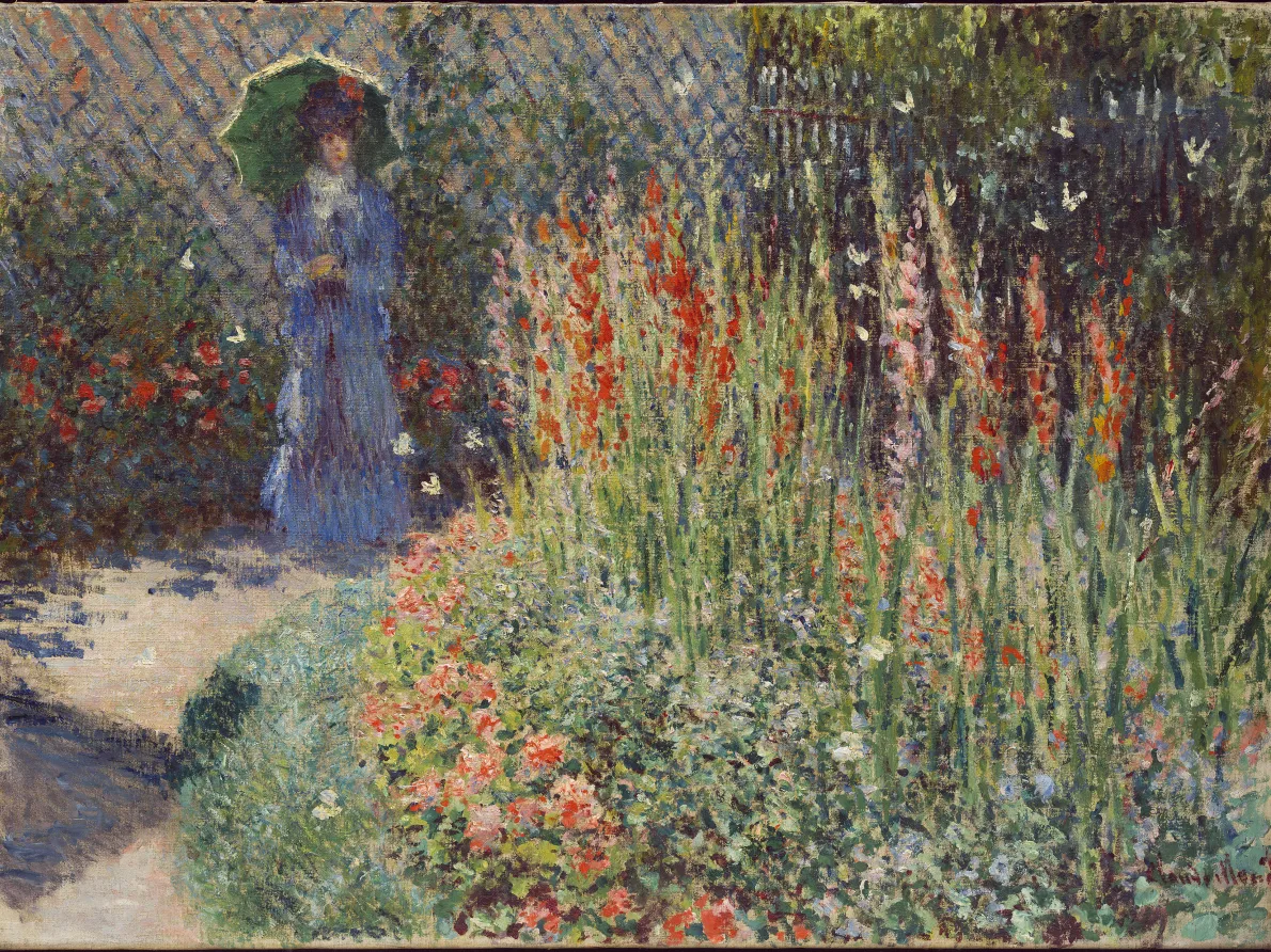 "Rounded Flower Bed (Corbeille de fleurs)", 1876, Claude Monet, French; oil on canvas. Detroit Institute of Arts.