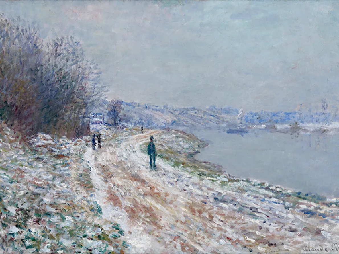 Towpath at Argenteuil, Winter, 1875–76, Claude Monet, French; oil on canvas. Albright-Knox Art Gallery, Gift of Charles Clifton, 1919:8.