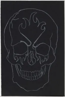 Sincere Harris, "Skull," drawing, Grade 6, Teacher: Monica Sina.