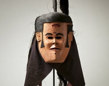 Mask (Elvis Presley) wood, hair, paint