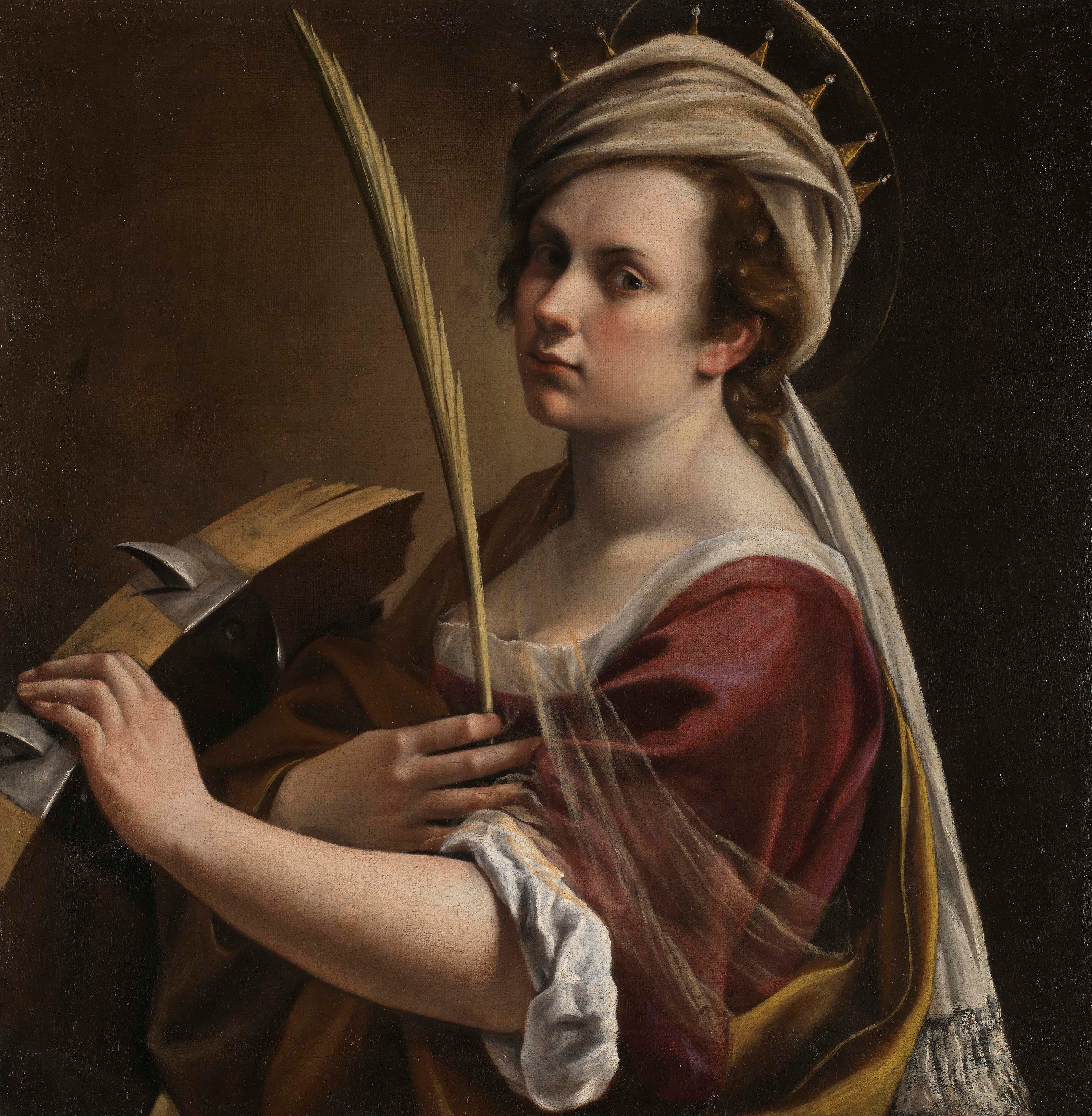 Artemisia Gentileschi (Italian, 1593–1654 or later), "Self-Portrait as Saint Catherine of Alexandria," 1615–1617, Oil on canvas. The National Gallery, London, Bought with the support of the American Friends of the National Gallery
