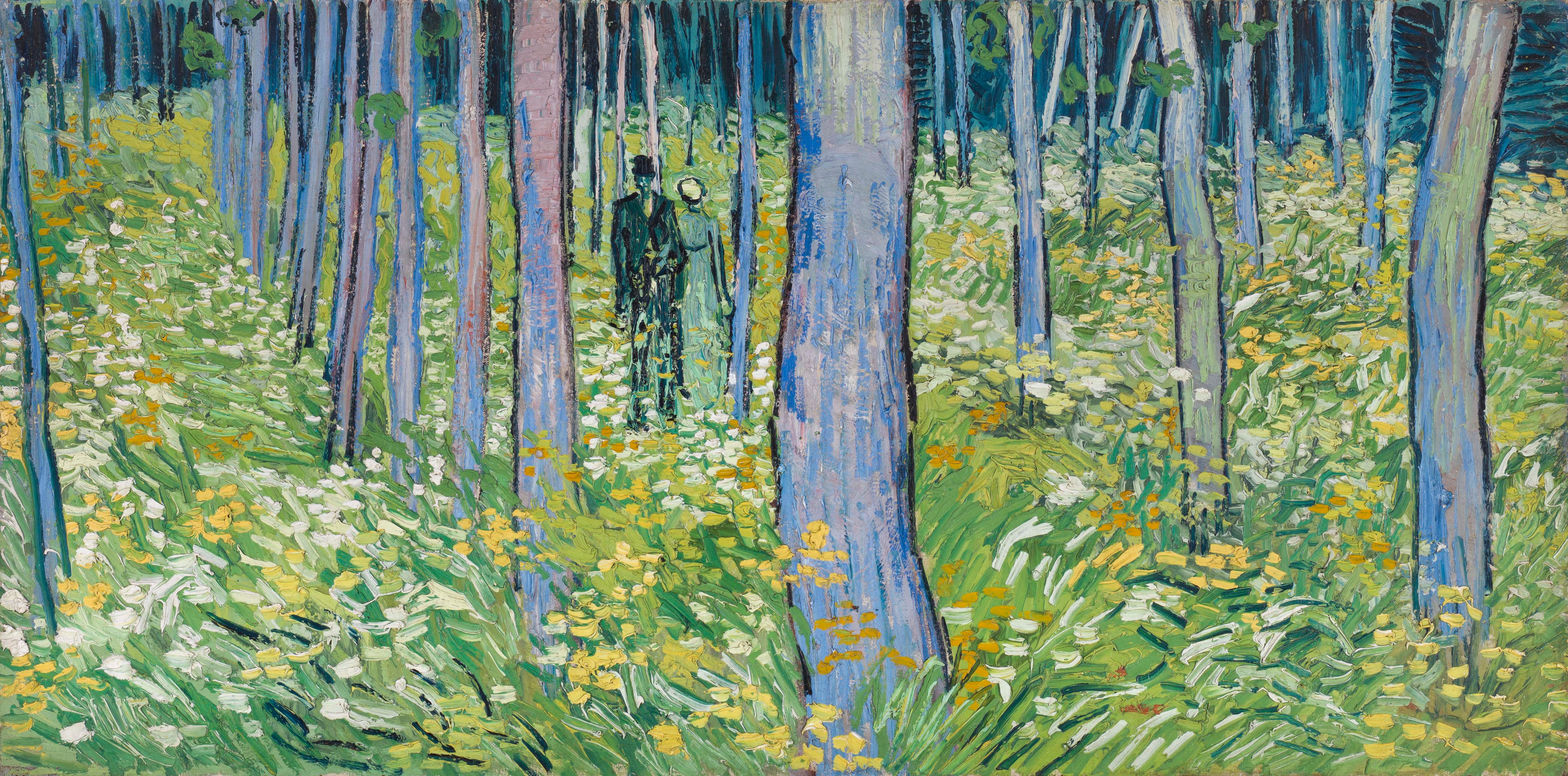 Vincent van Gogh (Dutch, 1853–1890). Undergrowth with Two Figures, 1890. Oil on canvas; 19 1/2 x 39 1/4 in. (49.5 x 99.7 cm). Cincinnati Art Museum, bequest of Mary E. Johnston, 1967.1430