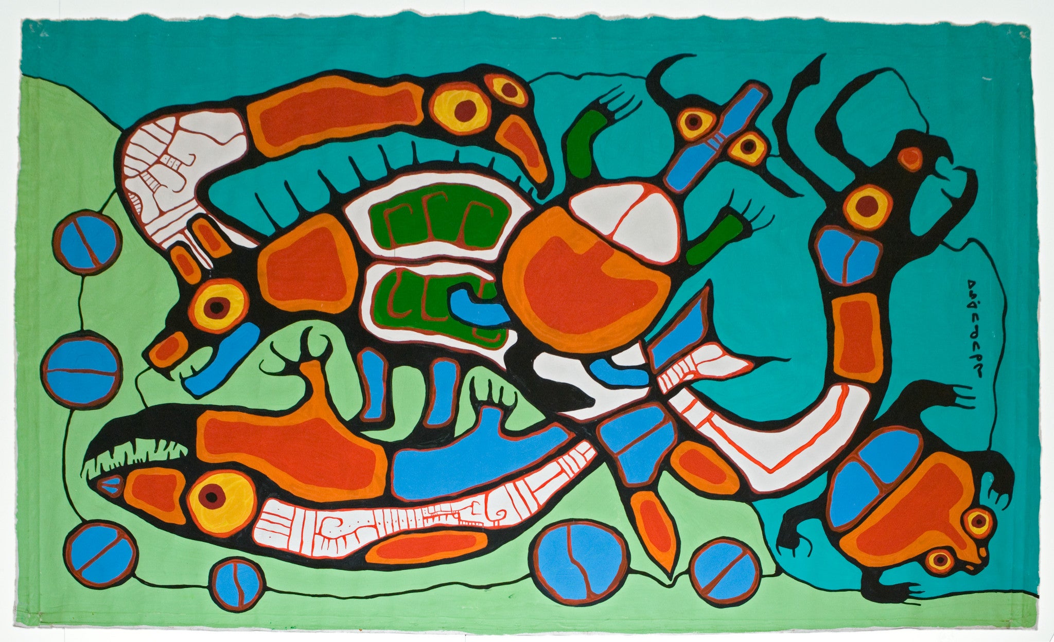 Norval Morrisseau, Cycles, ca. 1985. Acrylic on Canvas. Detroit Institute of Arts.