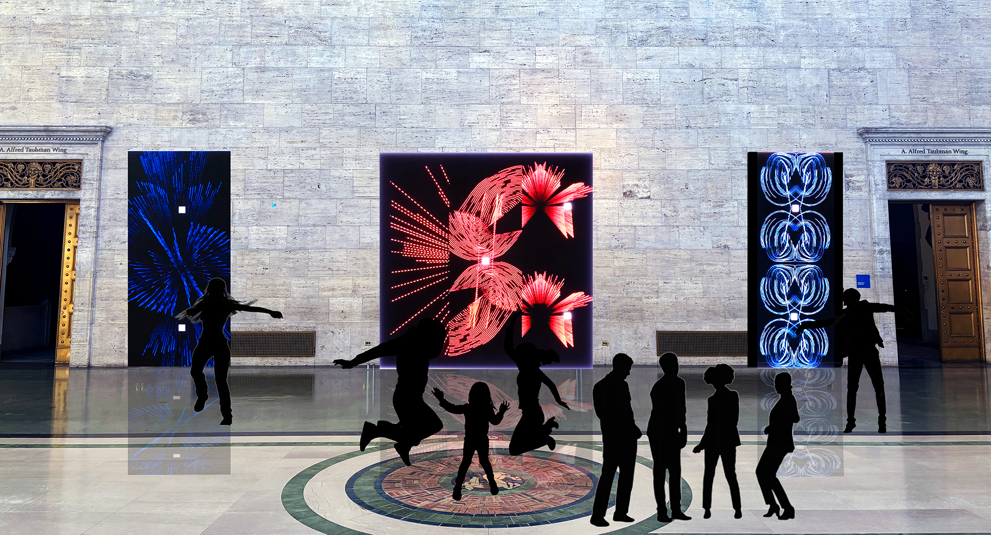 A mockup of the FORTUNES installation in the DIA's Great Hall