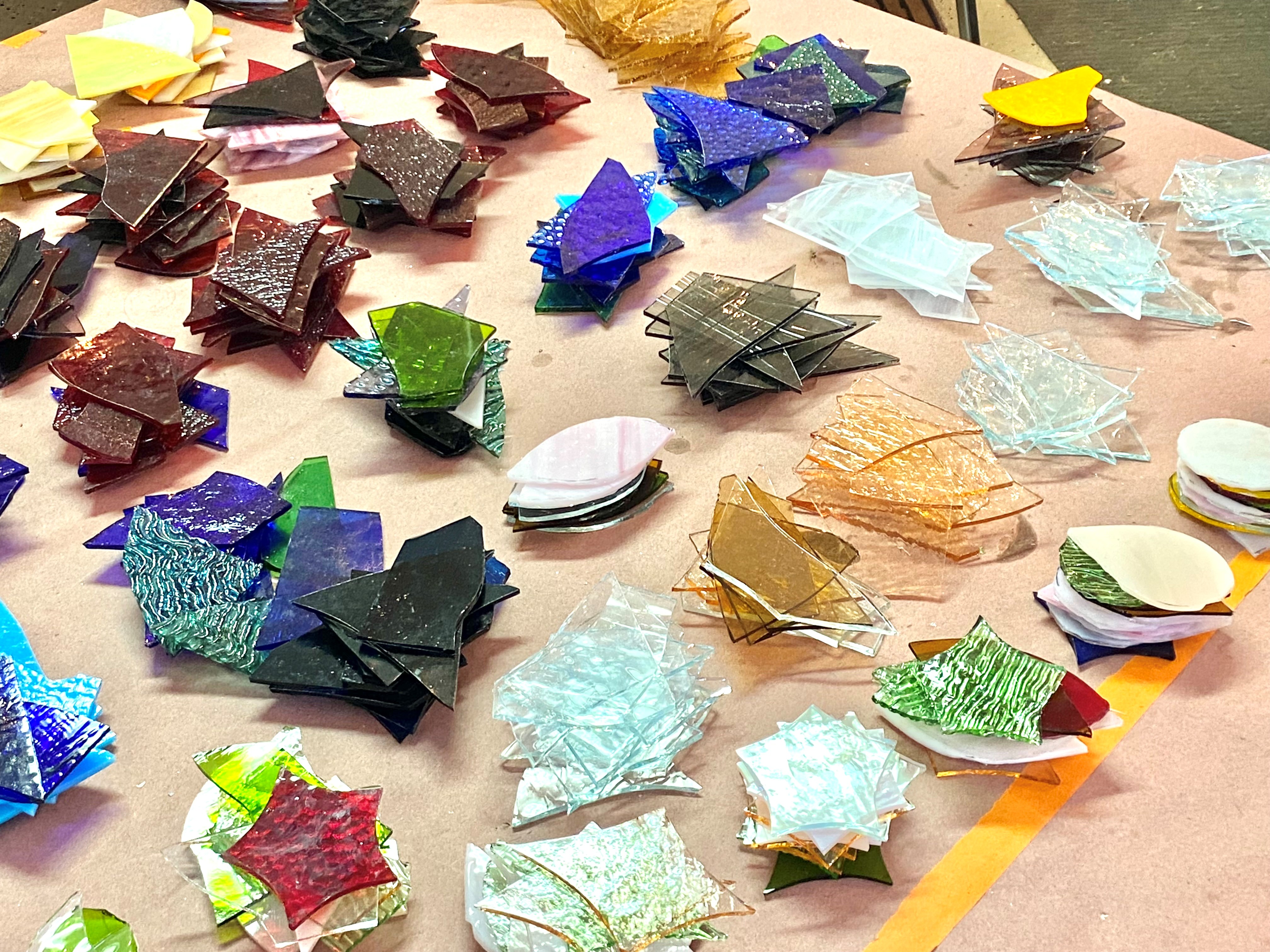 Stained glass pieces