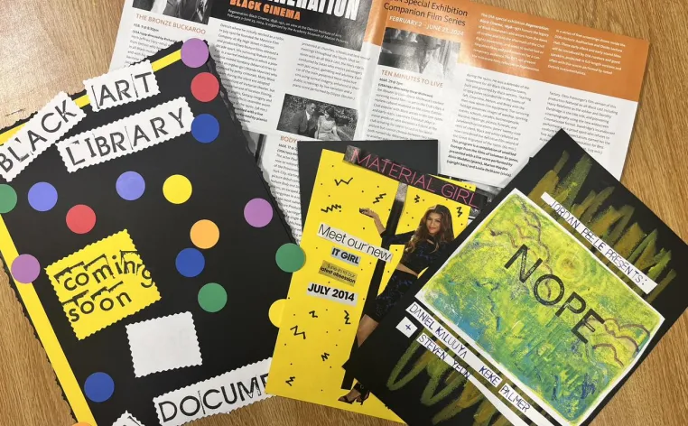 Examples of movie posters made in the DIA's artmaking studio