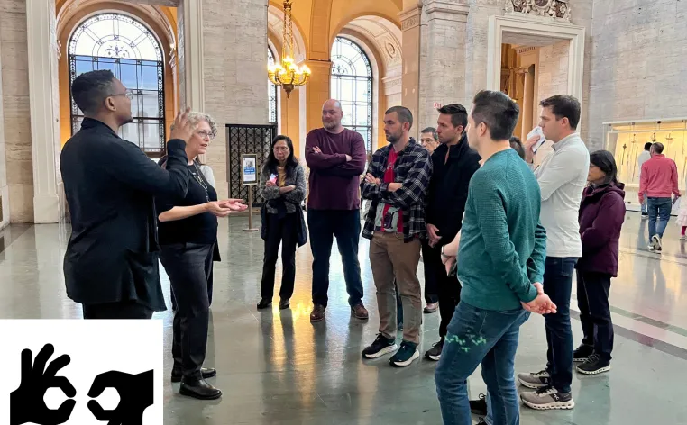 An ASL setting off from the DIA's Great Hall