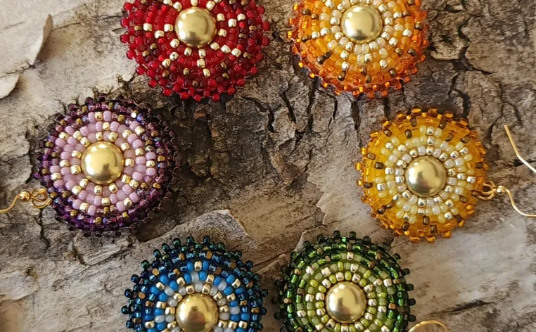 Examples of beading made at the DIA's artmaking studio