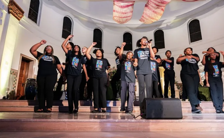Mosaic Singers on stage