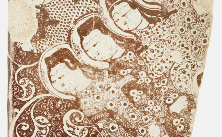 Tile, Iran, Seljuq period, early 13th century, stone-paste painted over glaze with luster, National Museum of Asian Art, Smithsonian, Gift of Charles Lang Freer, F1909.118