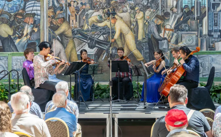 Chamber performers in the DIA's Rivera Court