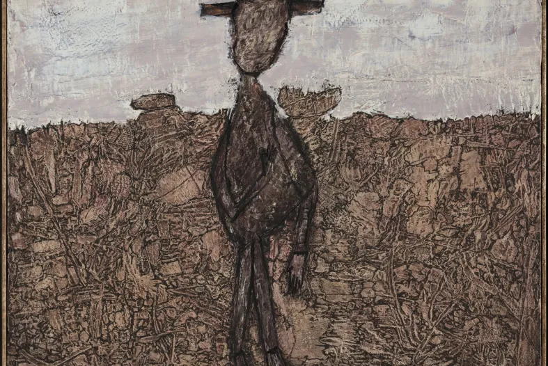 The Solitary One, 1955, Jean Dubuffet, French, paint on canvas. Margaret Demant Bequest, Detroit Institute of Arts. © 2018 Artists Rights Society (ARS), New York / ADAGP, Paris