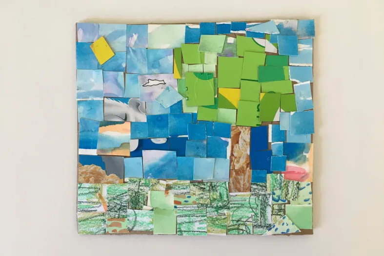 An example of Cardboard Mosaics made in the DIA's Artmaking Studio