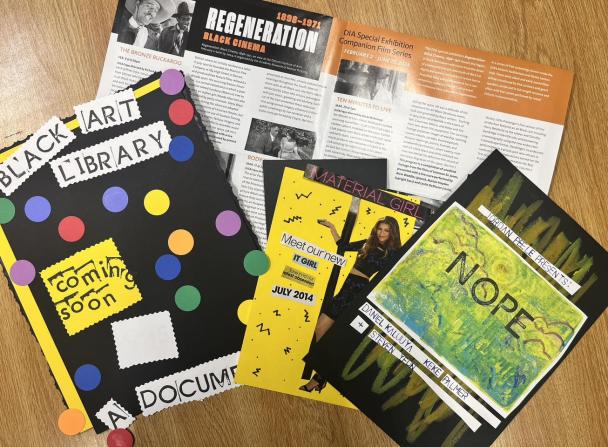 Examples of movie posters made in the DIA's artmaking studio