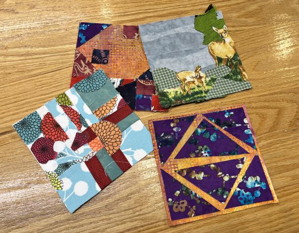 Examples of quilt designs created in the Detroit Institute of Art's Artmaking Studio