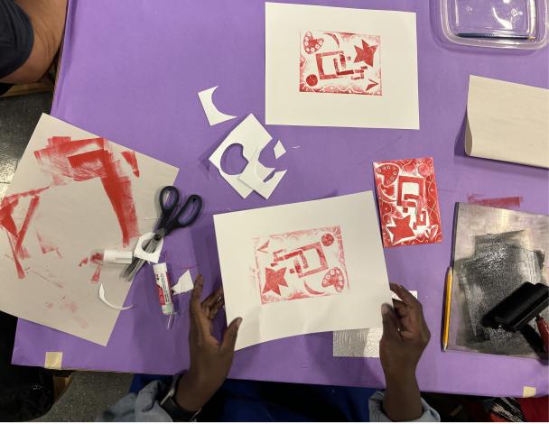 Example of printmaking in the DIA's Artmaking Studio
