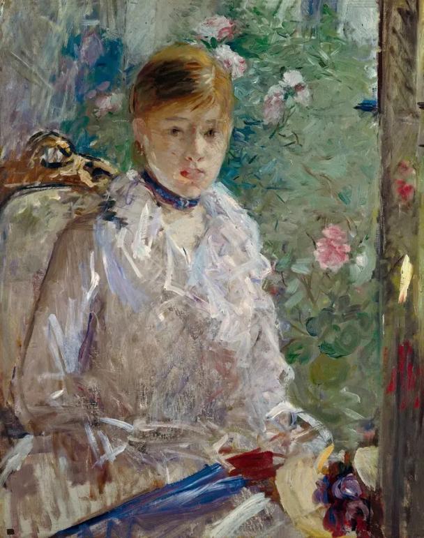 Morisot painting of a woman in a garden