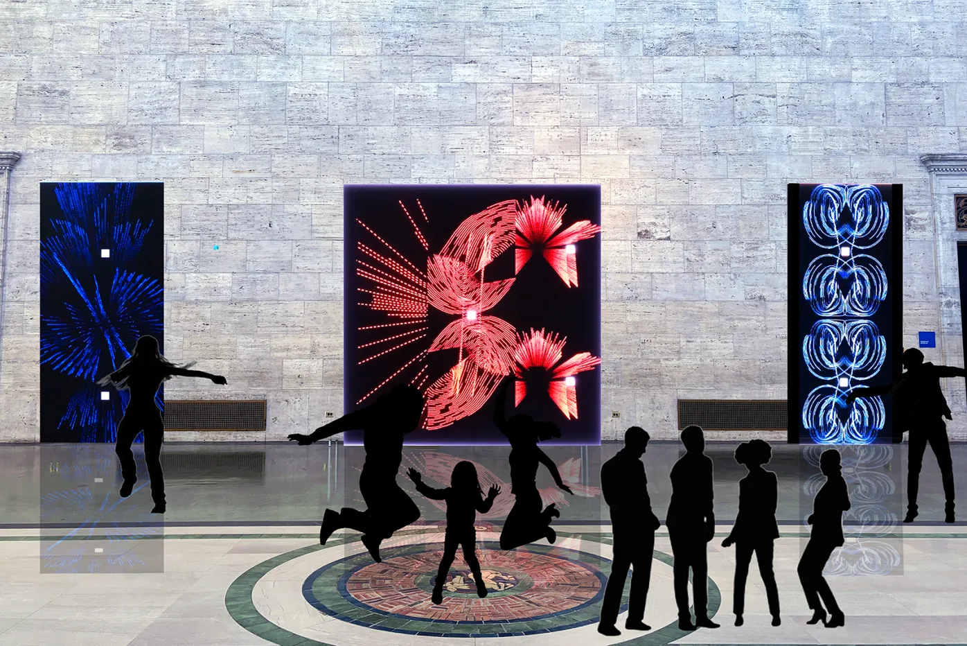 A mockup of the FORTUNES installation in the DIA's Great Hall