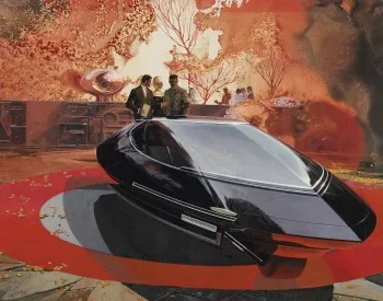 Elwood Engel Design for a Gyroscopically Stabilized Two Wheel Car