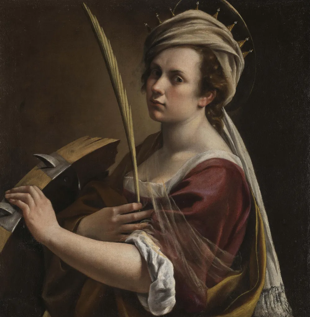 Artemisia Gentileschi (Italian, 1593–1654 or later), "Self-Portrait as Saint Catherine of Alexandria," 1615–1617, Oil on canvas. The National Gallery, London, Bought with the support of the American Friends of the National Gallery