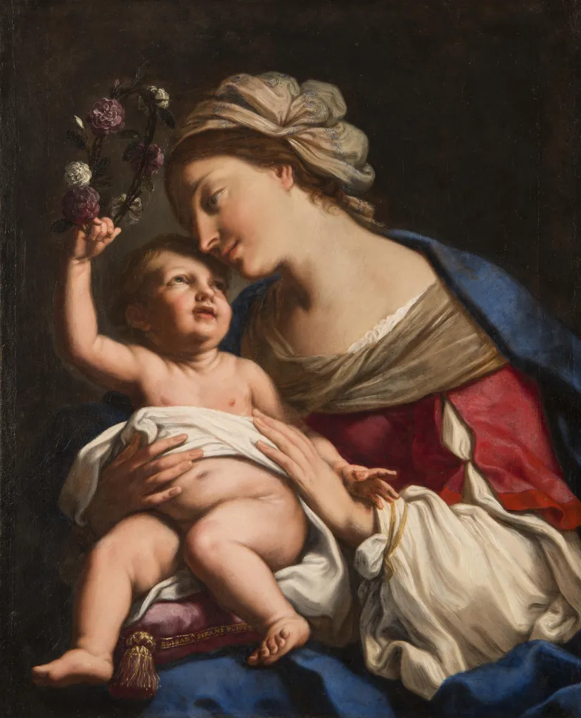 Elisabetta Sirani (Italian, 1638–1665), "Madonna and Child," 1663, Oil on canvas. National Museum of Women in the Arts, Gift of Wallace and Wilhelmina Holladay, 1986.289
