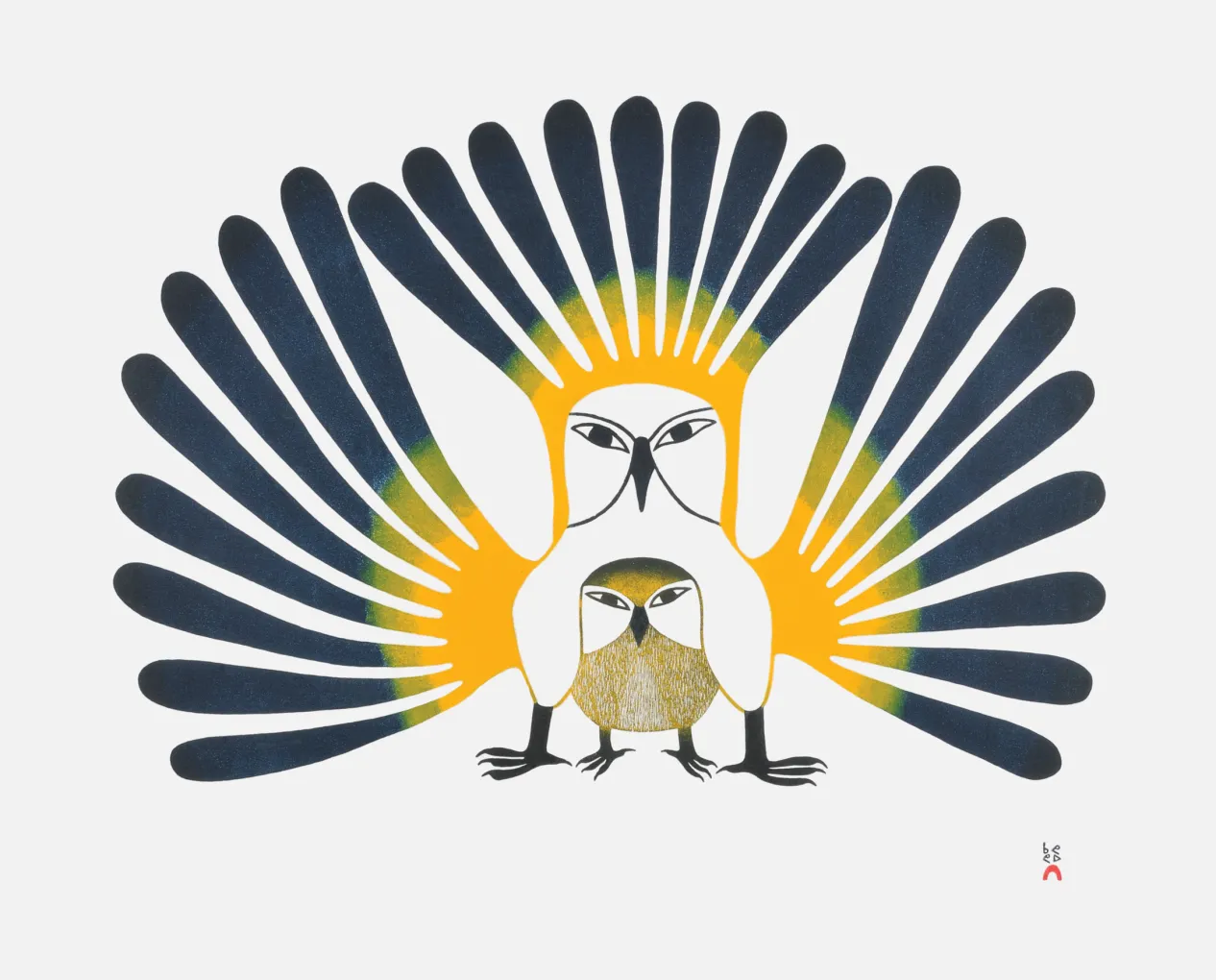  The Sun's Return, 1993, Kenojuak Ashevak, Inuit; ink on paper.