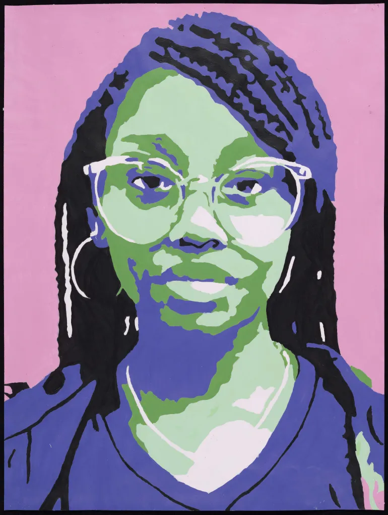 Faith Banks, "Self Portrait," painting, Grade 10, Teacher: Patrick Burton.