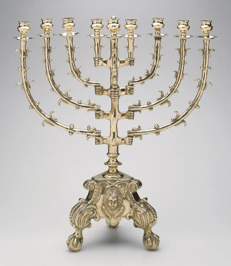 Hanukkah Lamp , late 1600s - early 1700s. The Jewish Museum, Gift of Samuel Fields through Dr. Harry G. Friedman. 