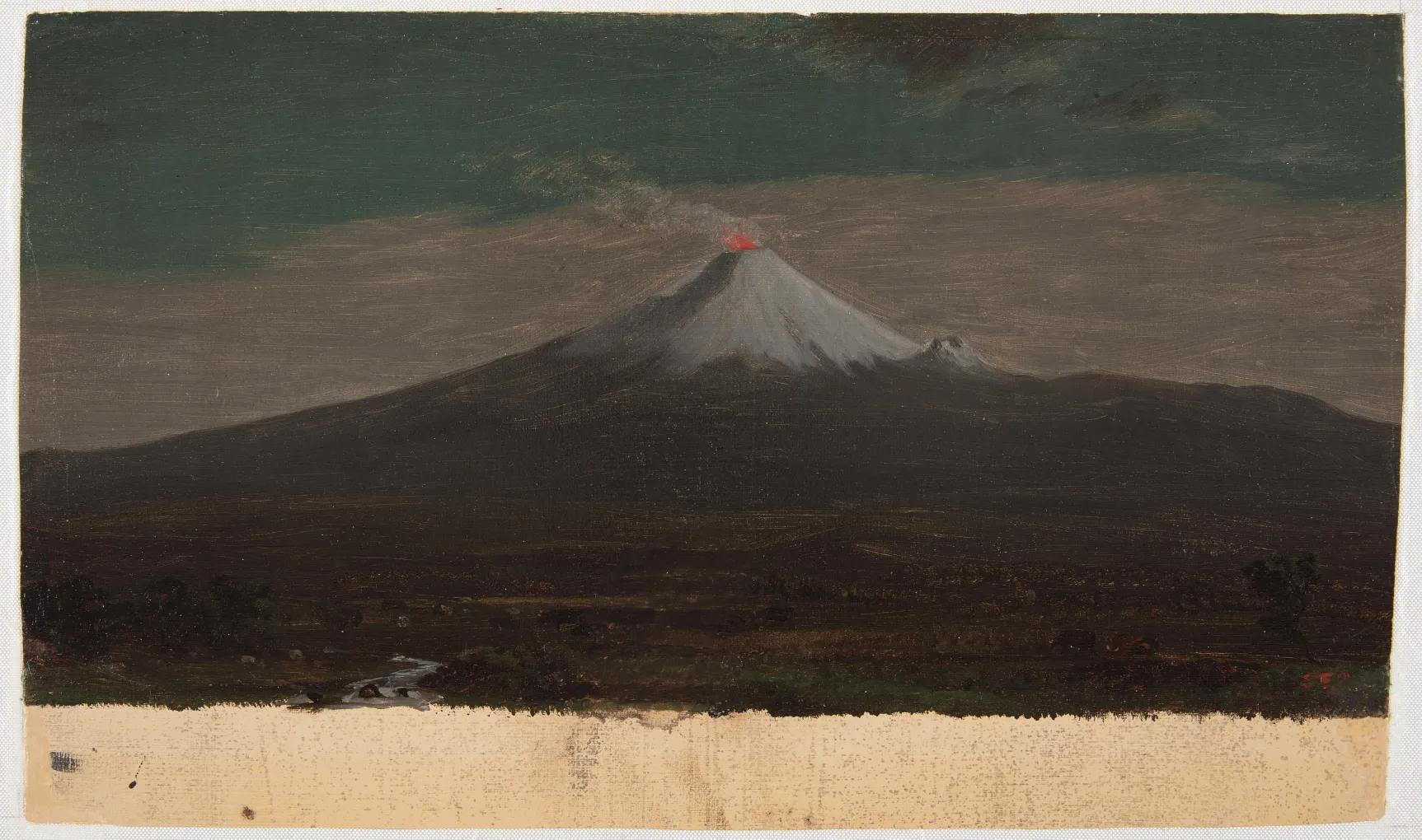Frederic Edwin Church , Cotopaxi at Night, Viewed from the Hacienda San Agustin, Ecuador, Ecuador, September 1853 