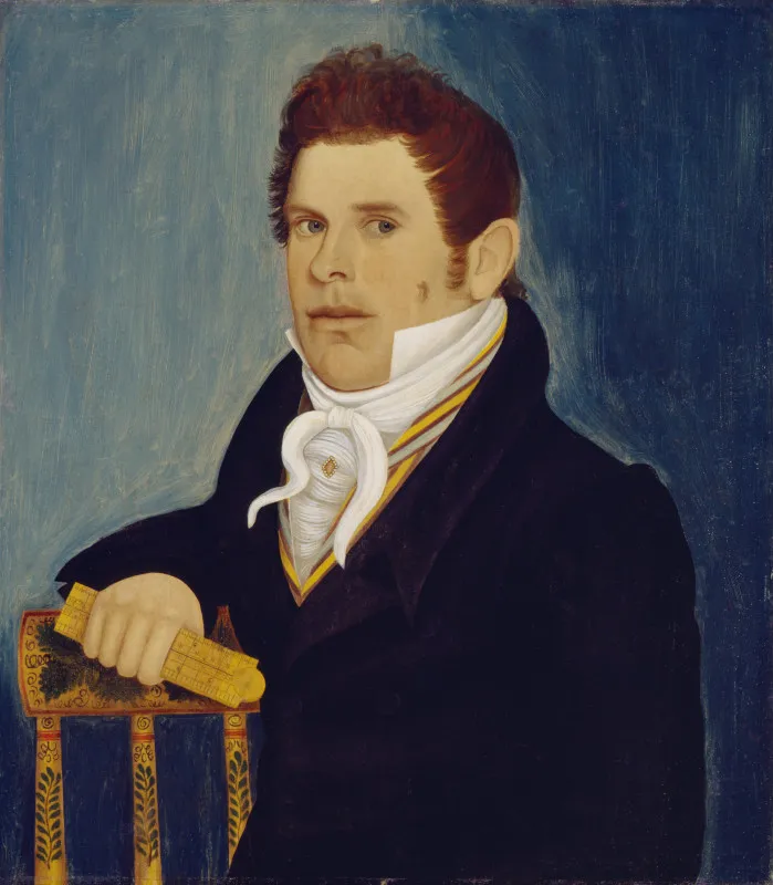 Wilkinson Limner, Man with Folding Rule, ca. 1820, oil on panel. Detroit Institute of Arts, Gift of the Estates of Edgar W. and Bernice Chrysler Garbisch, 81.828. 