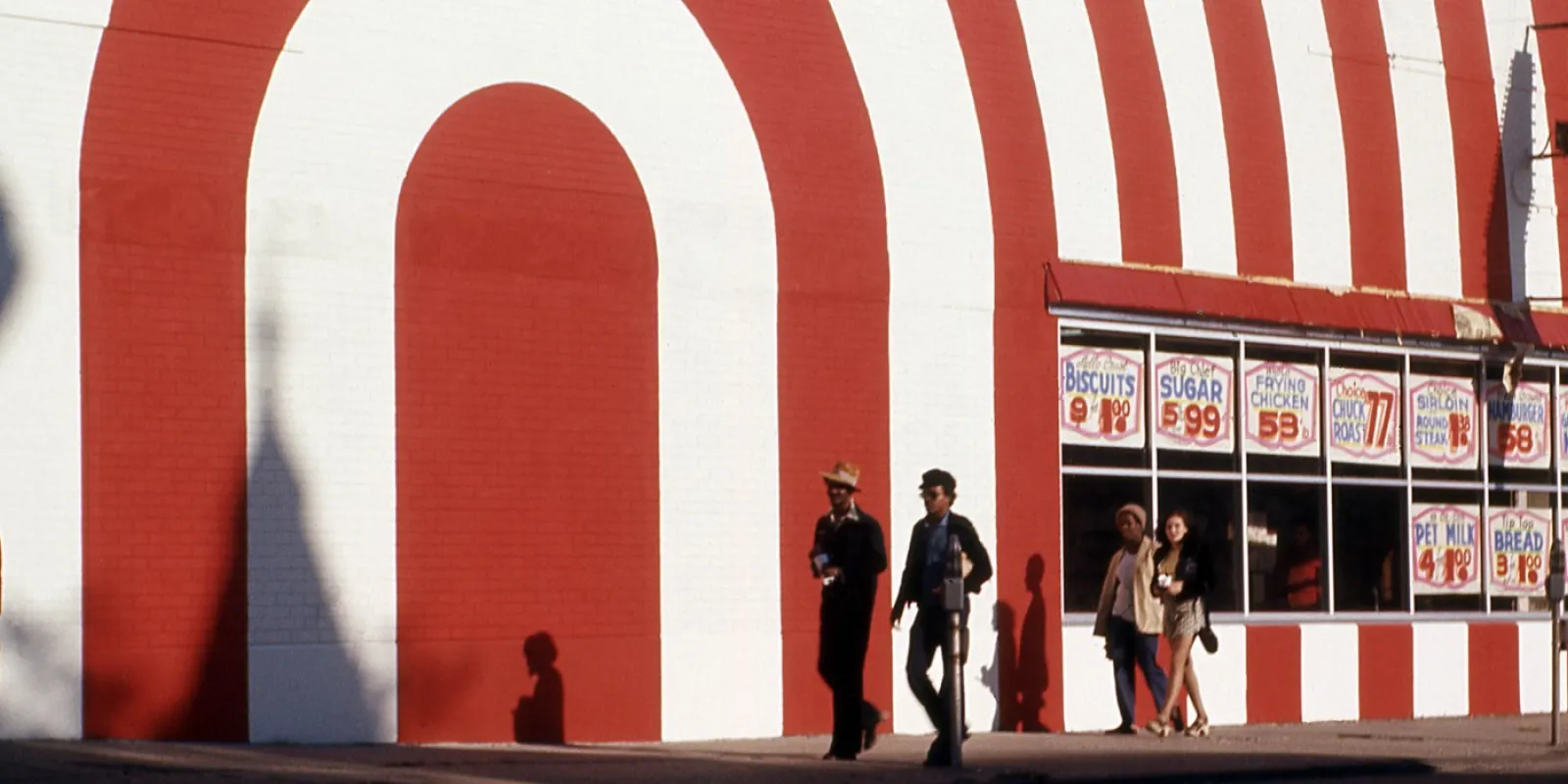 Red striped storefront