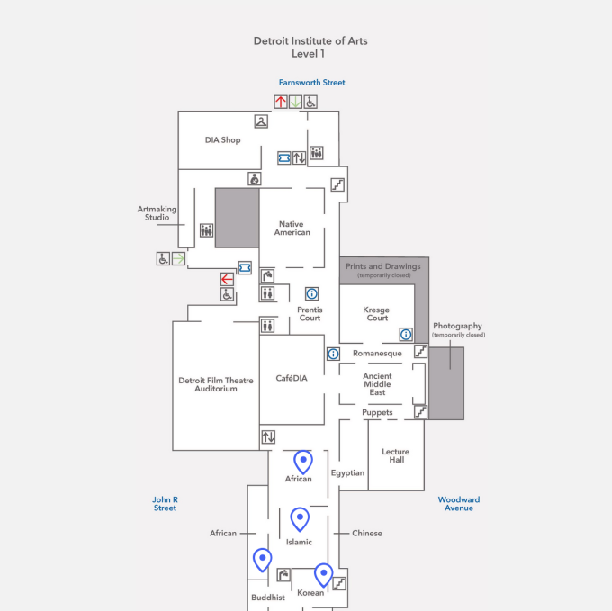 Virtual map, first floor, detail