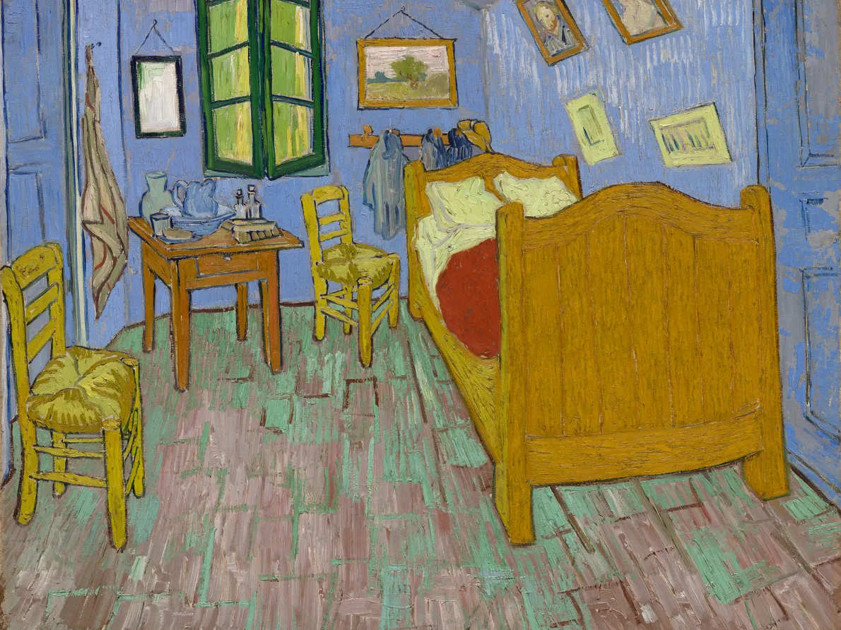 Vincent van Gogh (Dutch, 1853–1890). The Bedroom, 1889. Oil on canvas; 29 x 36 5/8 in. (73.6 x 92.3 cm). The Art Institute of Chicago, Helen Birch Bartlett Memorial Collection, 1926.417.