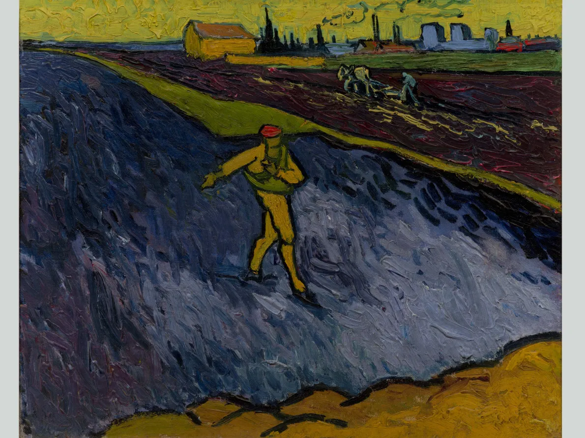 Vincent van Gogh (Dutch, 1853–1890). The Sower, 1888. Oil on canvas; 13 1/4 x 16 in. (33.7 x 40.6 cm). Hammer Museum, Los Angeles, The Armand Hammer Collection, gift of Dr. Armand Hammer, AH 91.42.