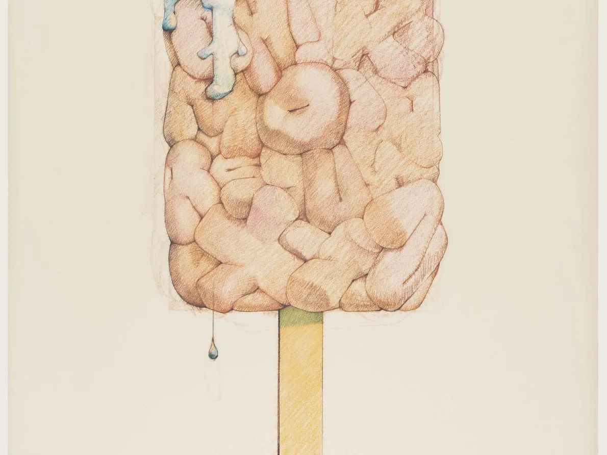 "Alphabet in the Form of a Good Humor Bar," 1970, Claes Oldenburg, American; offset photo-lithograph printed in color ink. Detroit Institute of Arts