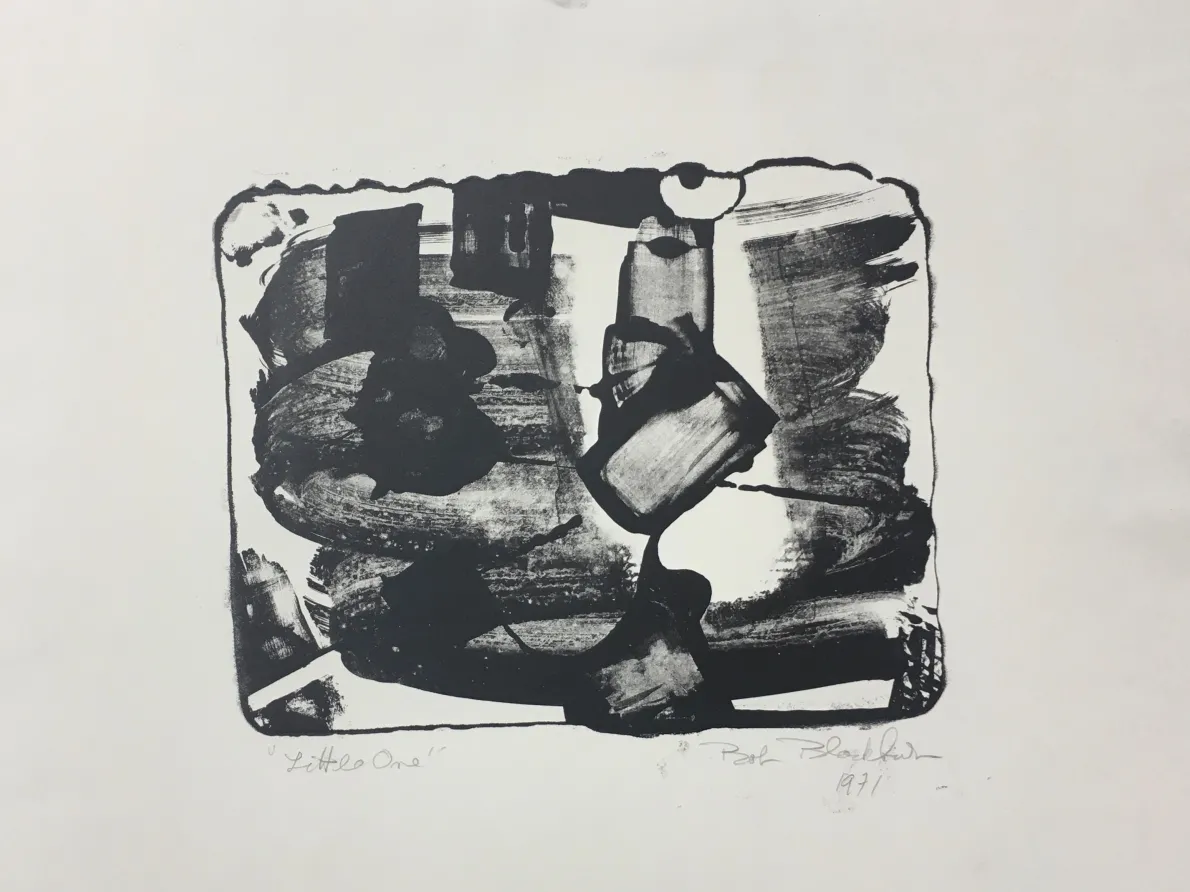 Robert Blackburn (American, 1920–2003). Little One (aka Little Stone, Notation), 1960s–1971. Lithograph; 8 x 12 in. Nelson/Dunks Collection. Photograph by Greg Staley.