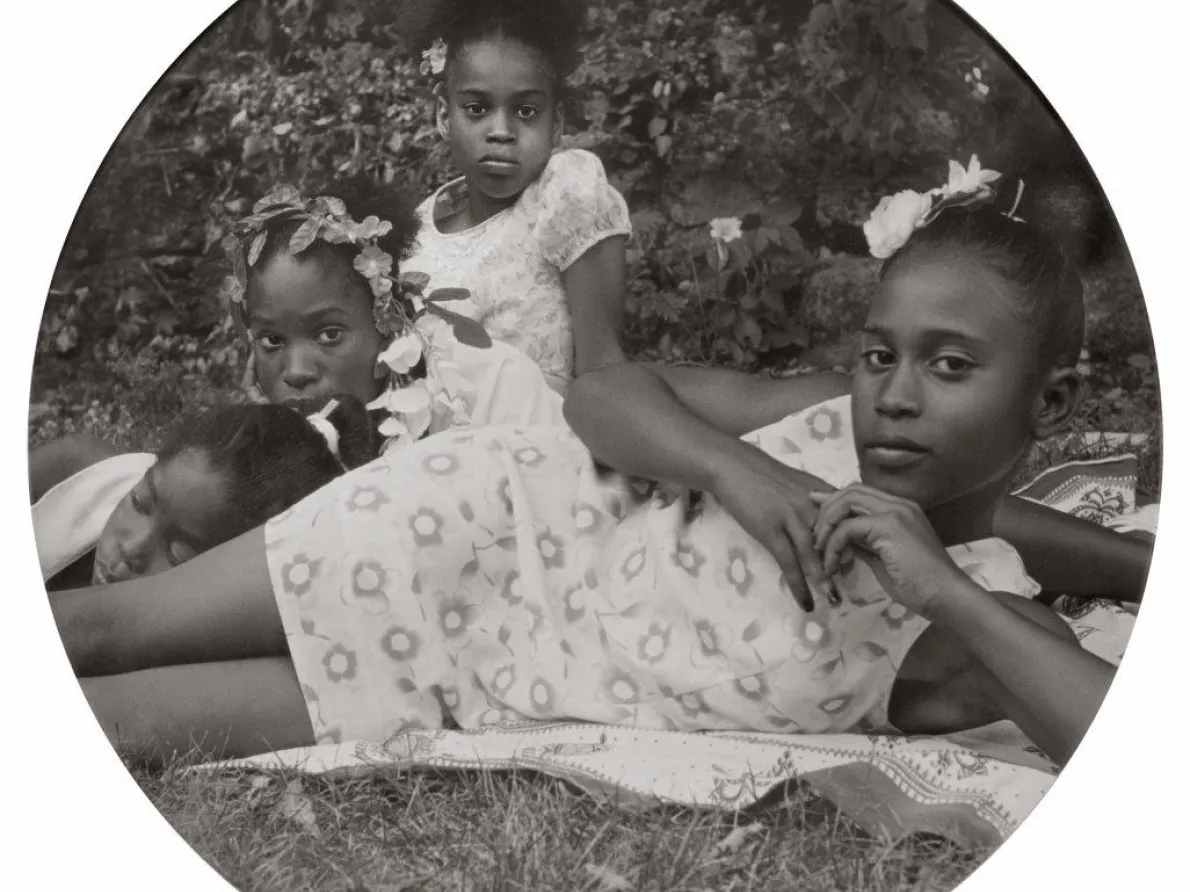 "After Manet, from May Days Long Forgotten," 2002, Carrie Mae Weems, American; digital chromogenic print. Shirley Woodson and Edsel Reid Collection.