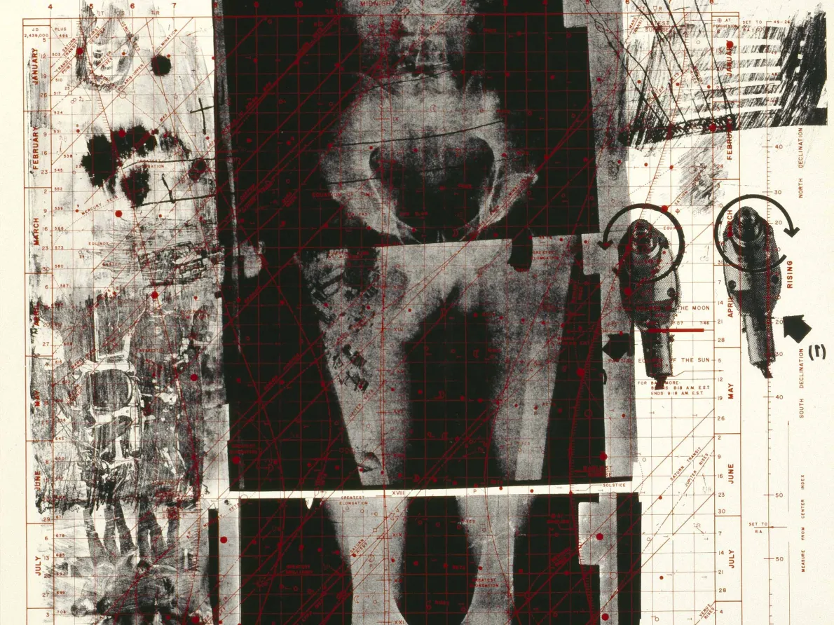 "Booster," 1967, Robert Rauschenberg, American; lithograph and screenprint printed in color ink on wove paper. Detroit Institute of Arts