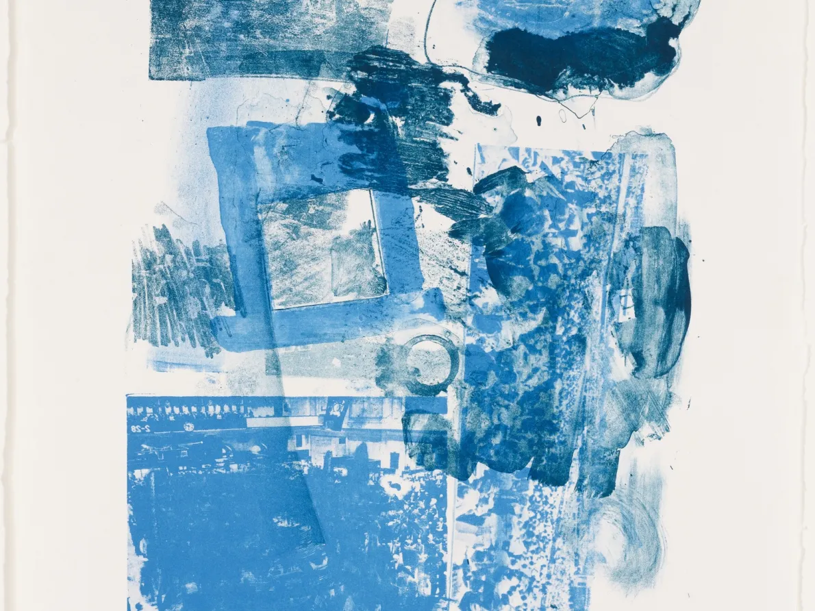 Robert Rauschenberg (American, 1925–2008). Stunt Man 1, 1962. Lithograph in two colors; 22 ½ x 17 ½ in. Courtesy Universal Limited Art Editions. Used with Permission.
