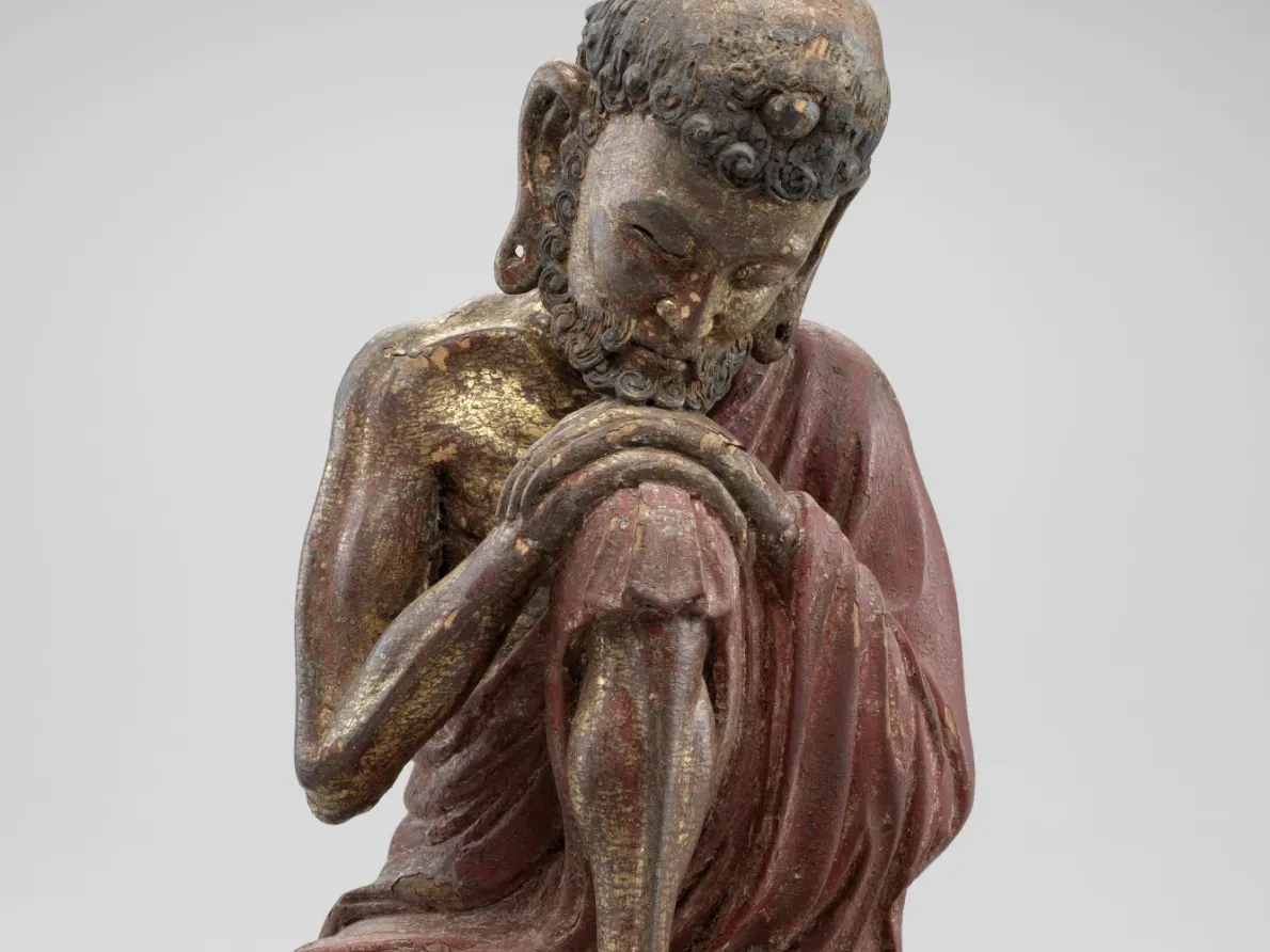  “Shakyamuni as an Ascetic,” late 1200s–early 1300s, China. wood, lacquer, gold, paint. Detroit Institute of Arts