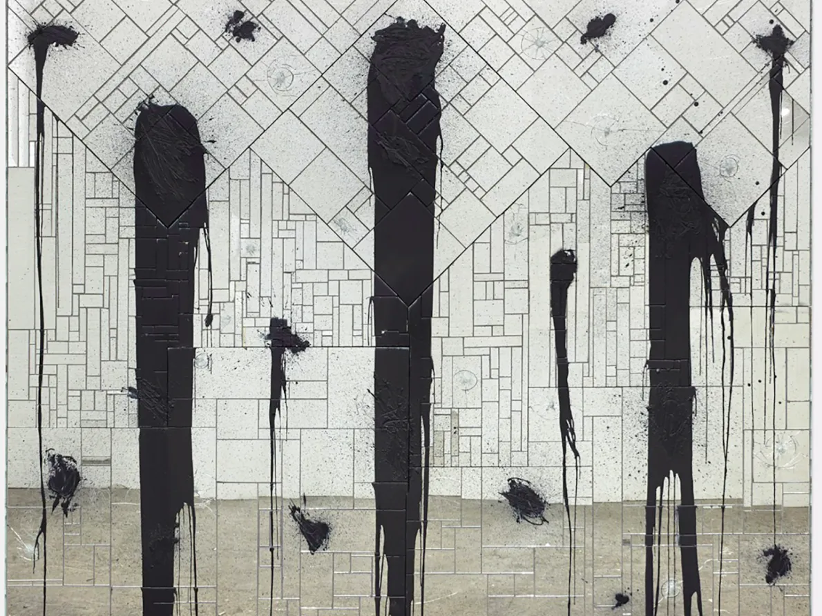 "River Crossing," 2011, Rashid Johnson, American; mirrored tile, black soap, wax. Detroit Institute of Arts.