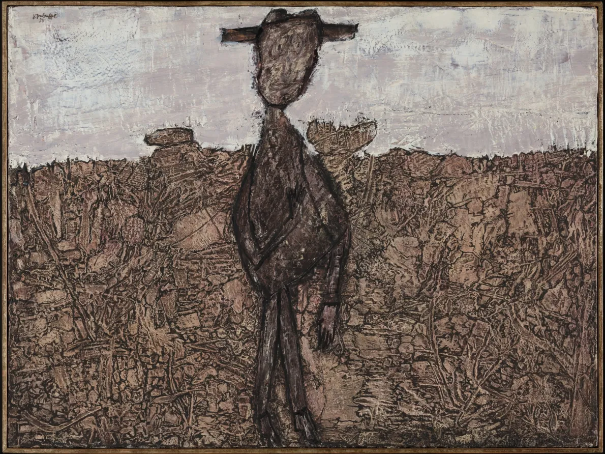 The Solitary One, 1955, Jean Dubuffet, French, paint on canvas. Margaret Demant Bequest, Detroit Institute of Arts. © 2018 Artists Rights Society (ARS), New York / ADAGP, Paris