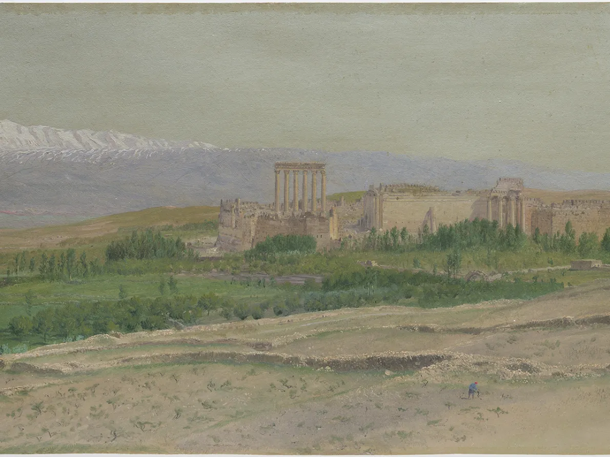 “View of Baalbek,” 1868, Frederic Church, oil and pencil on board. Detroit Institute of Arts