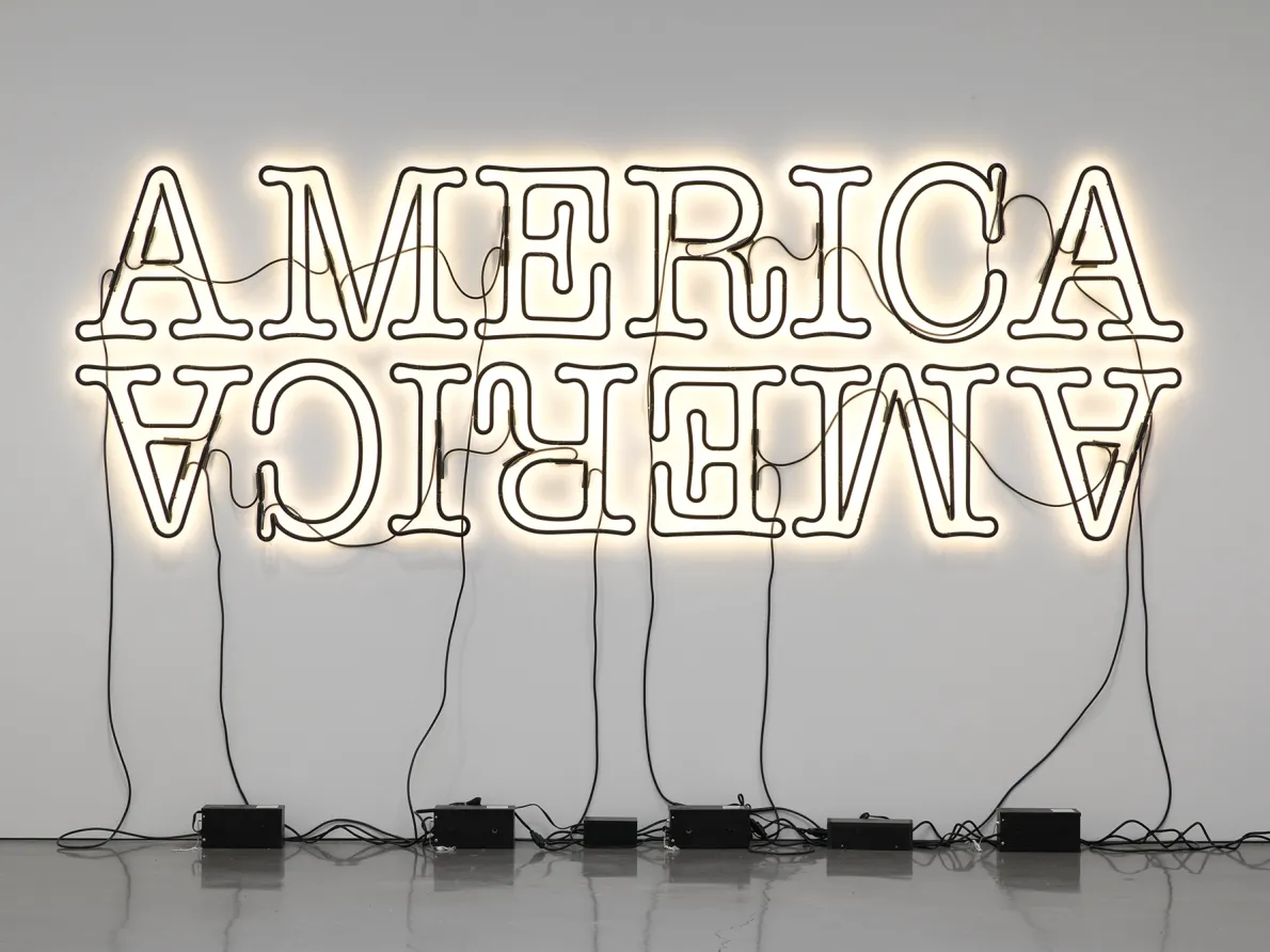 Glenn Ligon, Double America 2, 2014. ©Glenn Ligon; Courtesy of the artist, Hauser &amp; Wirth, New York, Regen Projects, Los Angeles, Thomas Dane Gallery, London, and Chantal Crousel, Paris