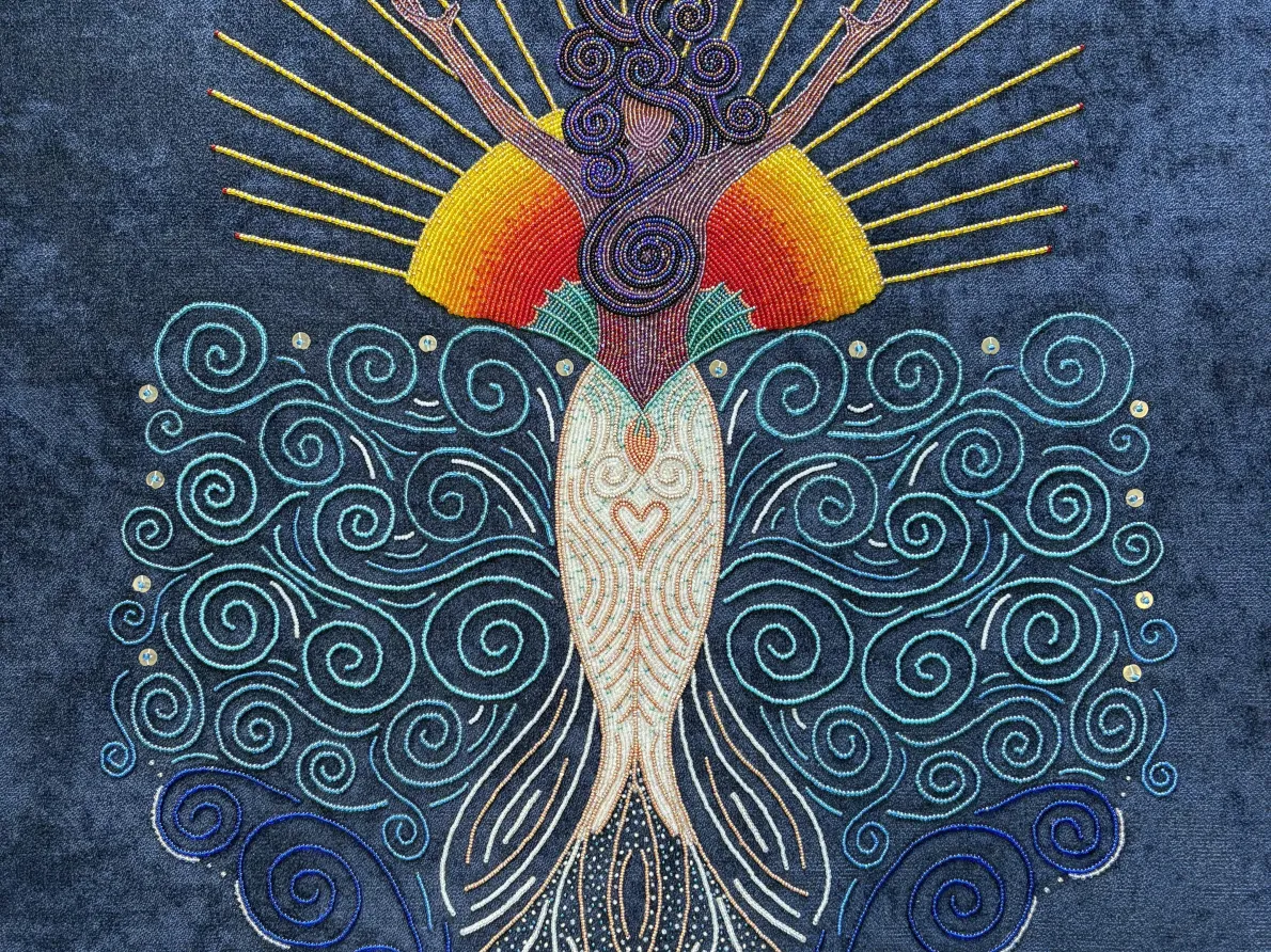 Jessica Leigh Gokey (Lac Courte Oreilles Band of Lake Superior Chippewa), She Loves, 2023–2024. Courtesy of the artist
