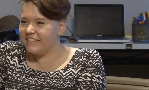 A young woman speaking during Courageous Conversations