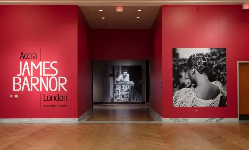 The entrance to the exhibition, James Barnor: Accra/London—A Retrospective