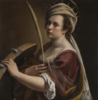 Artemisia Gentileschi (Italian, 1593–1654 or later), &quot;Self-Portrait as Saint Catherine of Alexandria,&quot; 1615–1617, Oil on canvas. The National Gallery, London, Bought with the support of the American Friends of the National Gallery