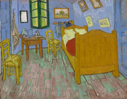 Vincent van Gogh (Dutch, 1853–1890). The Bedroom, 1889. Oil on canvas; 29 x 36 5/8 in. (73.6 x 92.3 cm). The Art Institute of Chicago, Helen Birch Bartlett Memorial Collection, 1926.417.