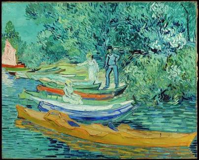 Vincent van Gogh (Dutch, 1853–1890). Bank of the Oise at Auvers, 1890. Oil on canvas; 28 x 36 7/8 in. (71.1 x 93.7 cm). Detroit Institute of Arts, bequest of Robert H. Tannahill, 70.159.